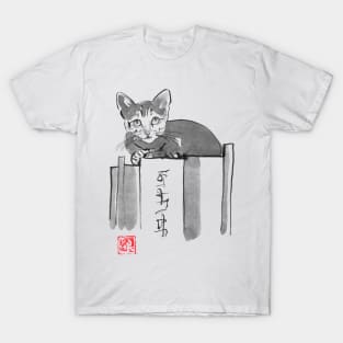 cat on books T-Shirt